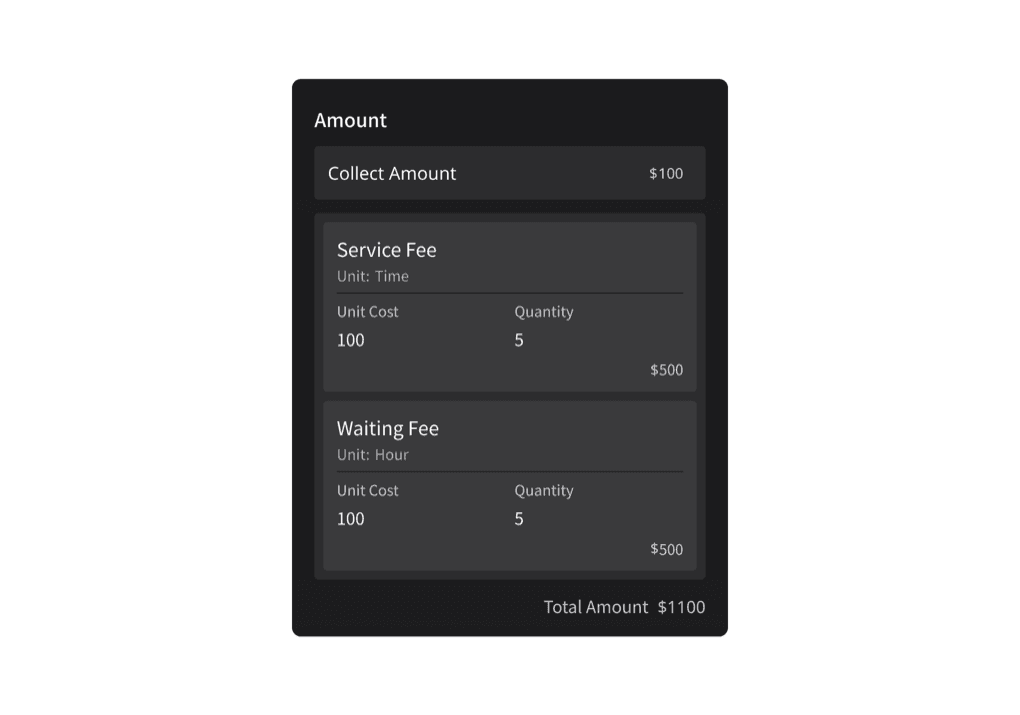 Payment record shown on the task information page